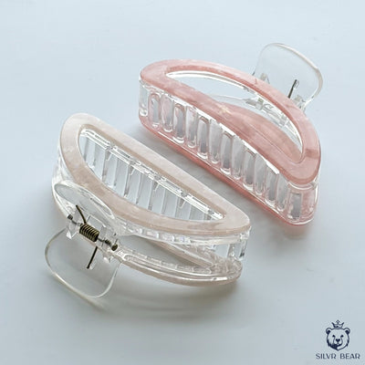 Unbreakable Hair Claw Clips - Marble Moon Clutchers - Peach & Nude