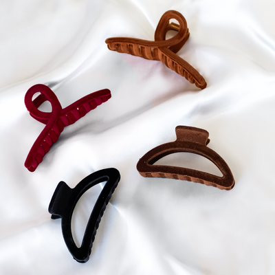 4 Hair Claw Clips - Velvet Touch