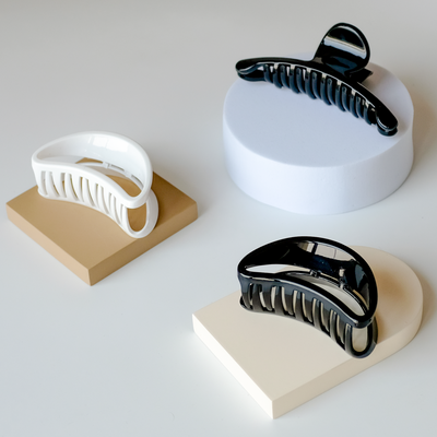 Hair Clutcher Claw Clip - Unbreakable - Black & White