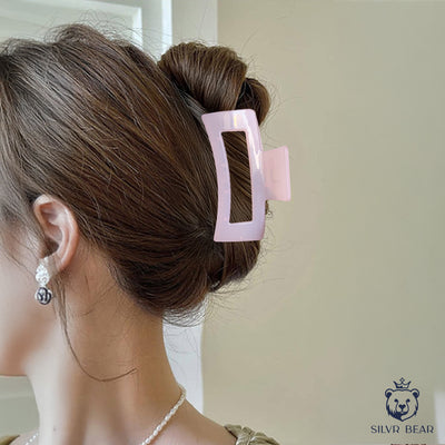 UNBREAKABLE HAIR CLAW CLIPS - SHIMMER RECTANGLE CLUTCHERS - WARM TONE