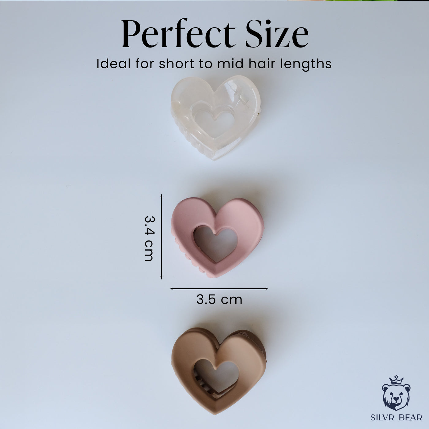 UNBREAKABLE HAIR CLAW CLIPS - CUTE HEART CLUTCHERS