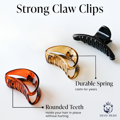 Luxury Scrunchies & Claws Clips Combo Pack - Classic