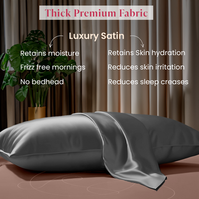 Luxury Satin Pillowcases#color_silver-gray