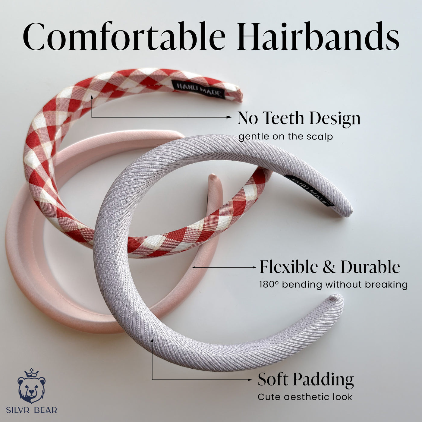 3 Korean Hairbands For Women - London Grace Collection