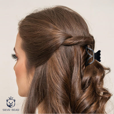 Unbreakable Hair Claw Clips - Black Magenta - Butterfly Clutchers