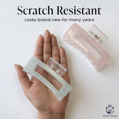 UNBREAKABLE HAIR CLAW CLIPS - MARBLE CLUTCHERS - Pink & Mint