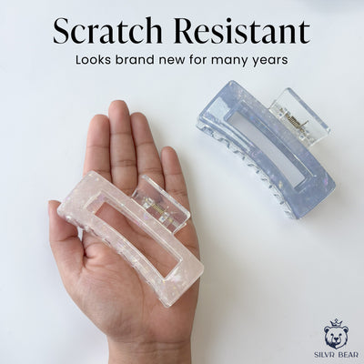 UNBREAKABLE HAIR CLAW CLIPS - MARBLE CLUTCHERS - NUDE & BLUE