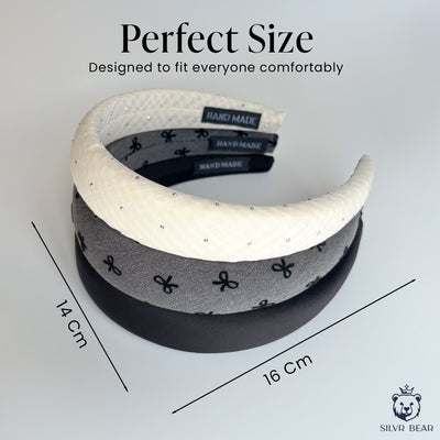 3 Korean Hairbands For Women - Moonlit Glow