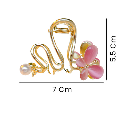 Metal Hair Claw Clip - Pink Butterfly