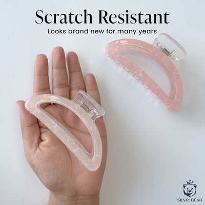 Unbreakable Hair Claw Clips - Marble Moon Clutchers - Peach & Nude