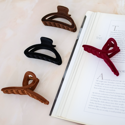 4 Hair Claw Clips - Velvet Touch
