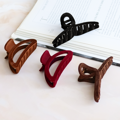 4 Hair Claw Clips - Velvet Touch