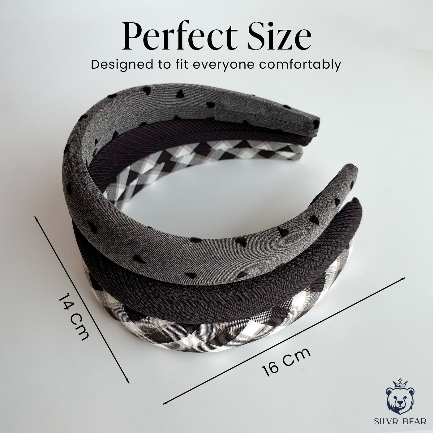 3 Korean Hairbands For Women - Monochrome Collection