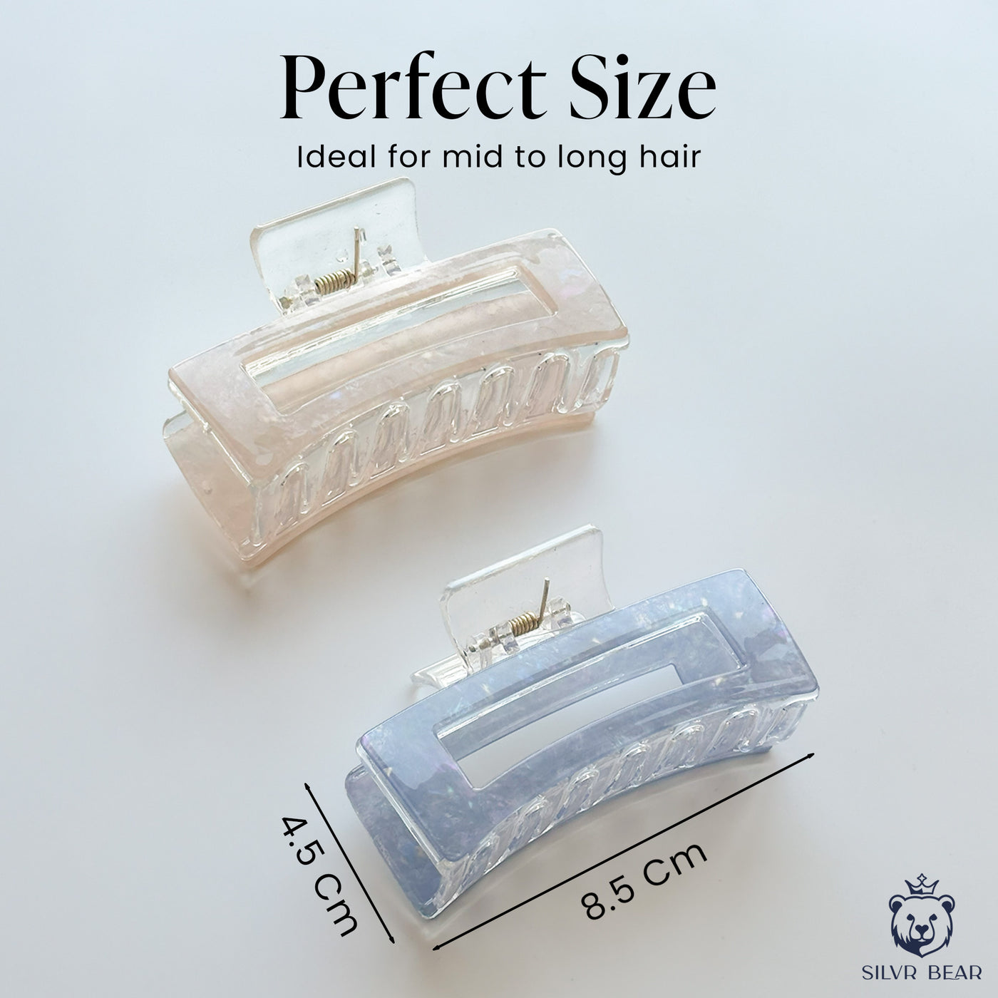UNBREAKABLE HAIR CLAW CLIPS - MARBLE CLUTCHERS - NUDE & BLUE