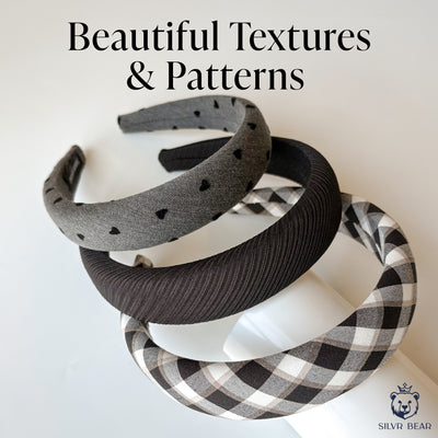 3 Korean Hairbands For Women - Monochrome Collection