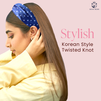2 Luxury Satin Hairbands For Women - Polka Dots Dark