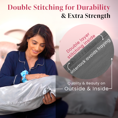 Luxury Satin Pillowcases - Silver Gray