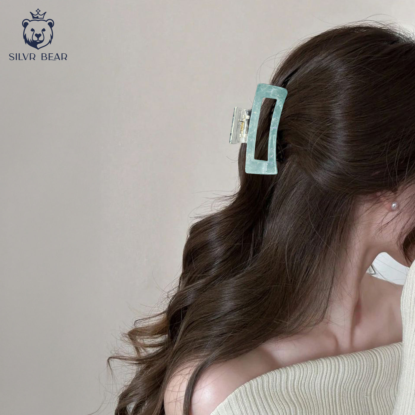 UNBREAKABLE HAIR CLAW CLIPS - MARBLE CLUTCHERS - Pink & Mint