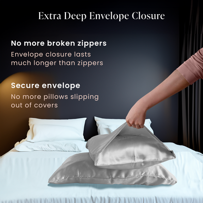 Luxury Satin Pillowcases - Silver Gray