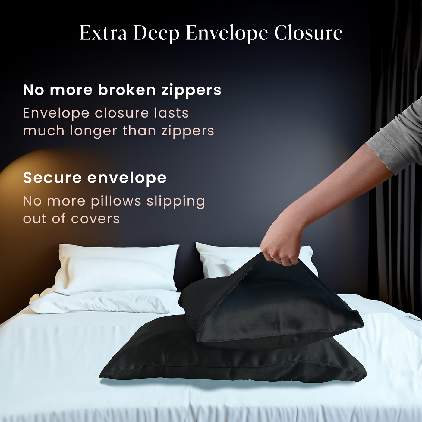 Luxury Satin Pillowcases#color_black