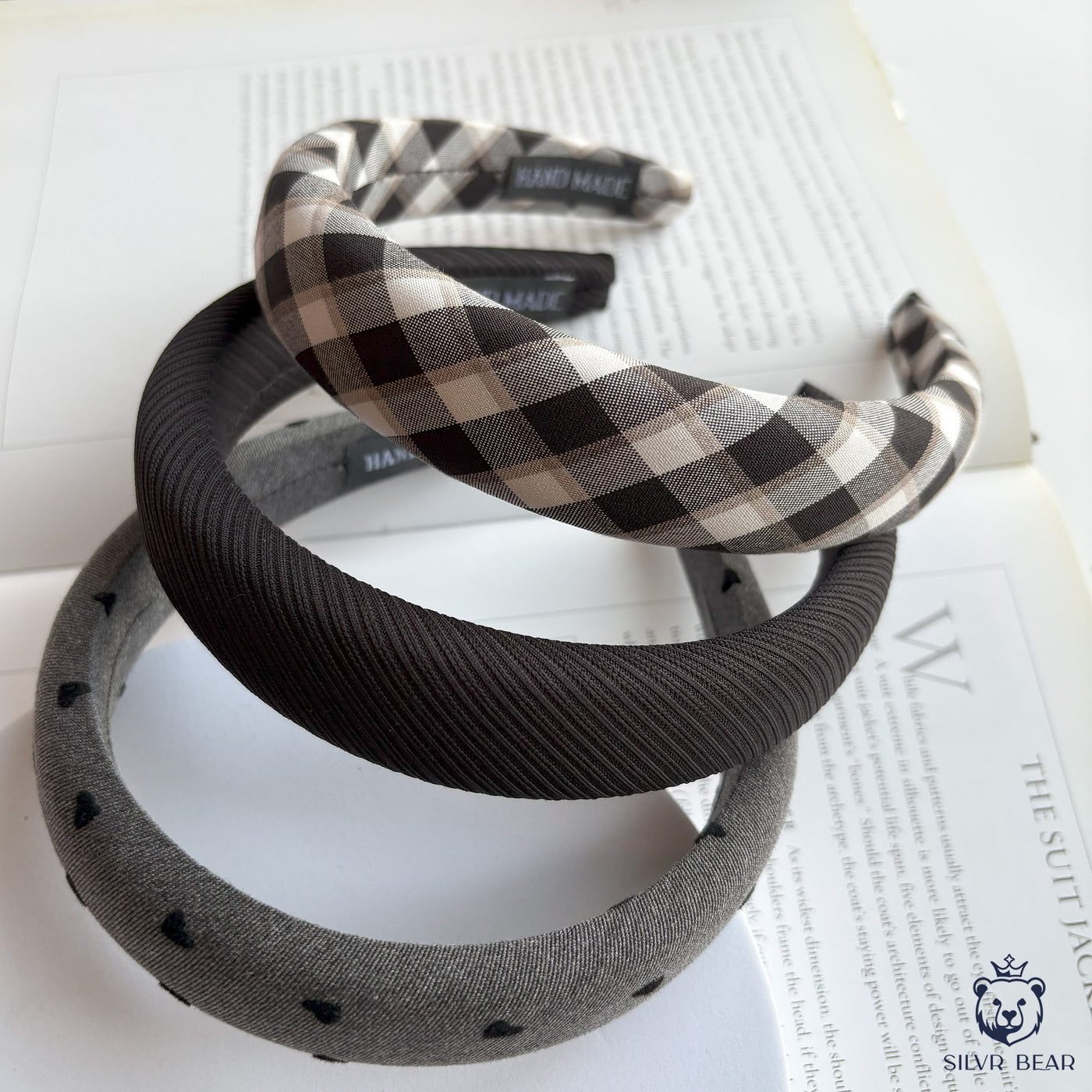 3 Korean Hairbands For Women - Monochrome Collection