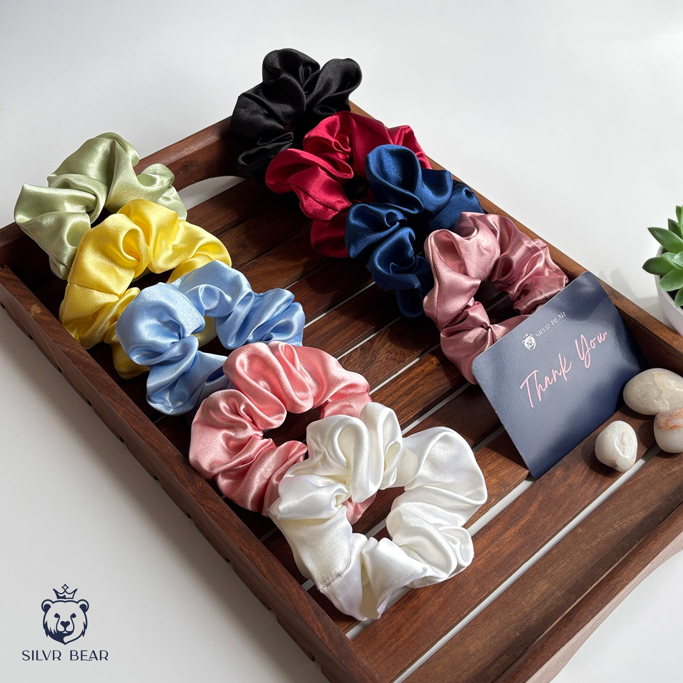 9 Luxury Satin Scrunchies - Pastel Shades