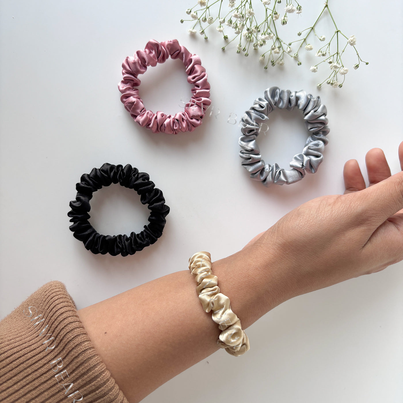 Luxury Satin Scrunchies | 6 Skinny + 5 Regular Pack - Classic