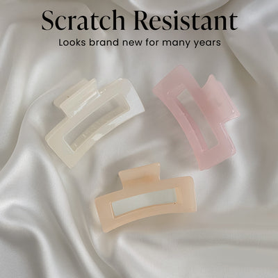 UNBREAKABLE HAIR CLAW CLIPS - SHIMMER RECTANGLE CLUTCHERS - WARM TONE