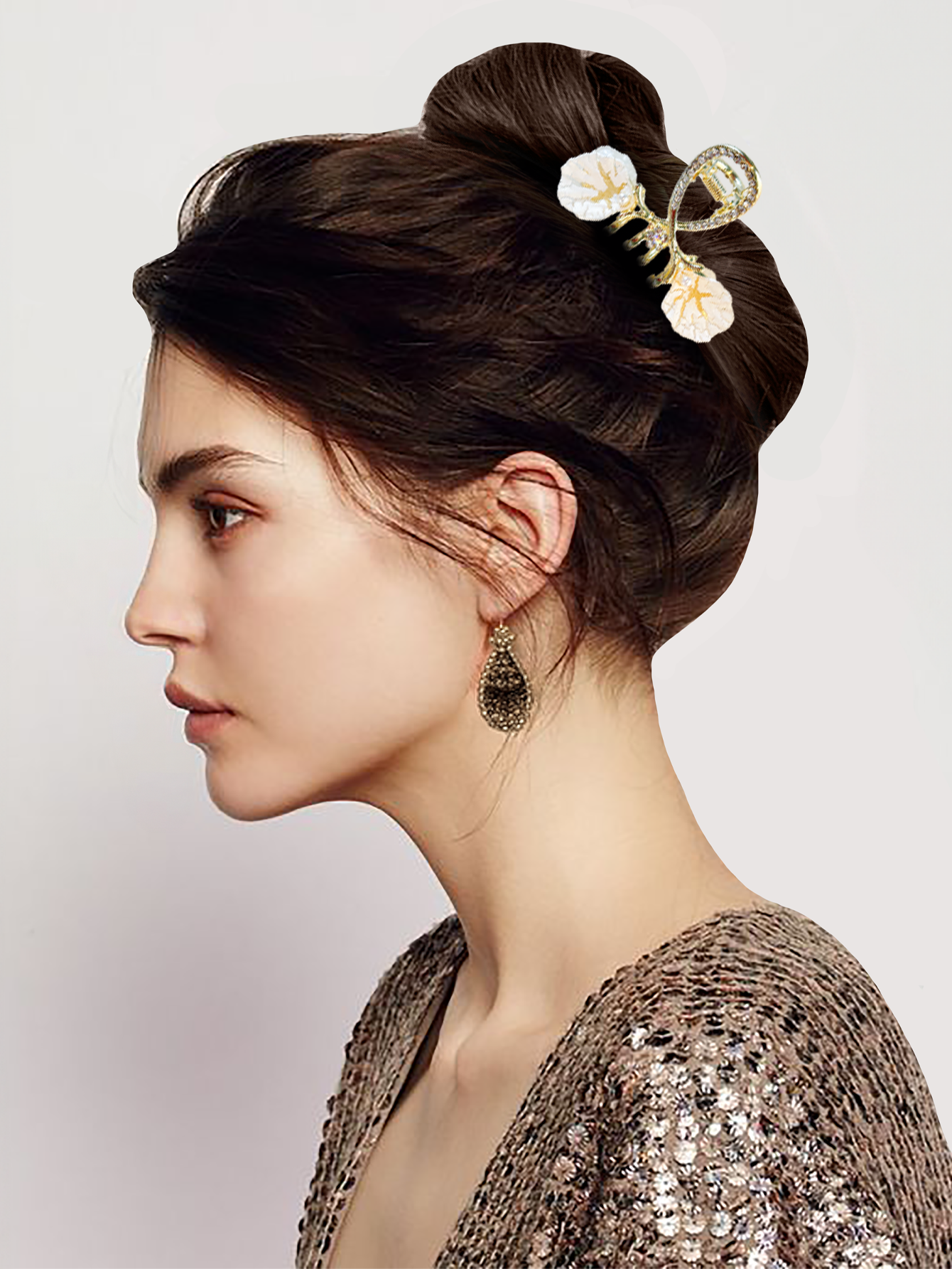 Metal Hair Claw Clip - Oyster Shell