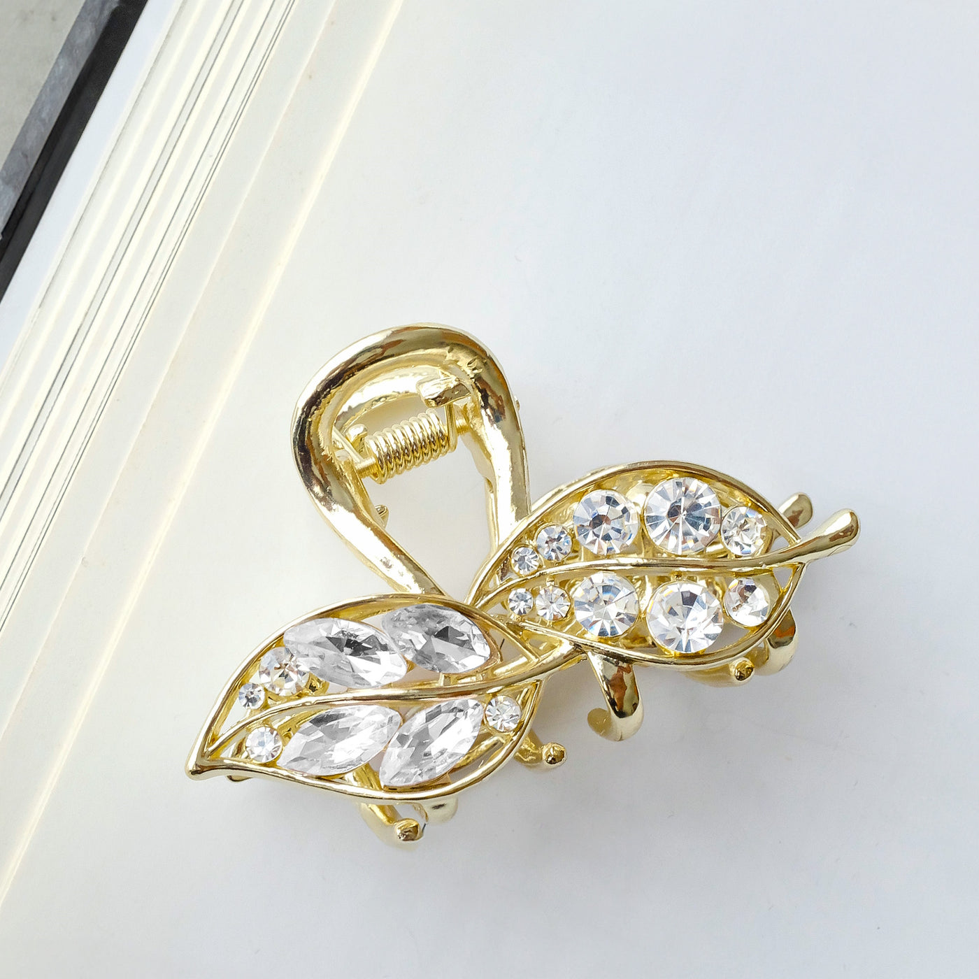 Metal Hair Claw Clip - Diamond Leaf