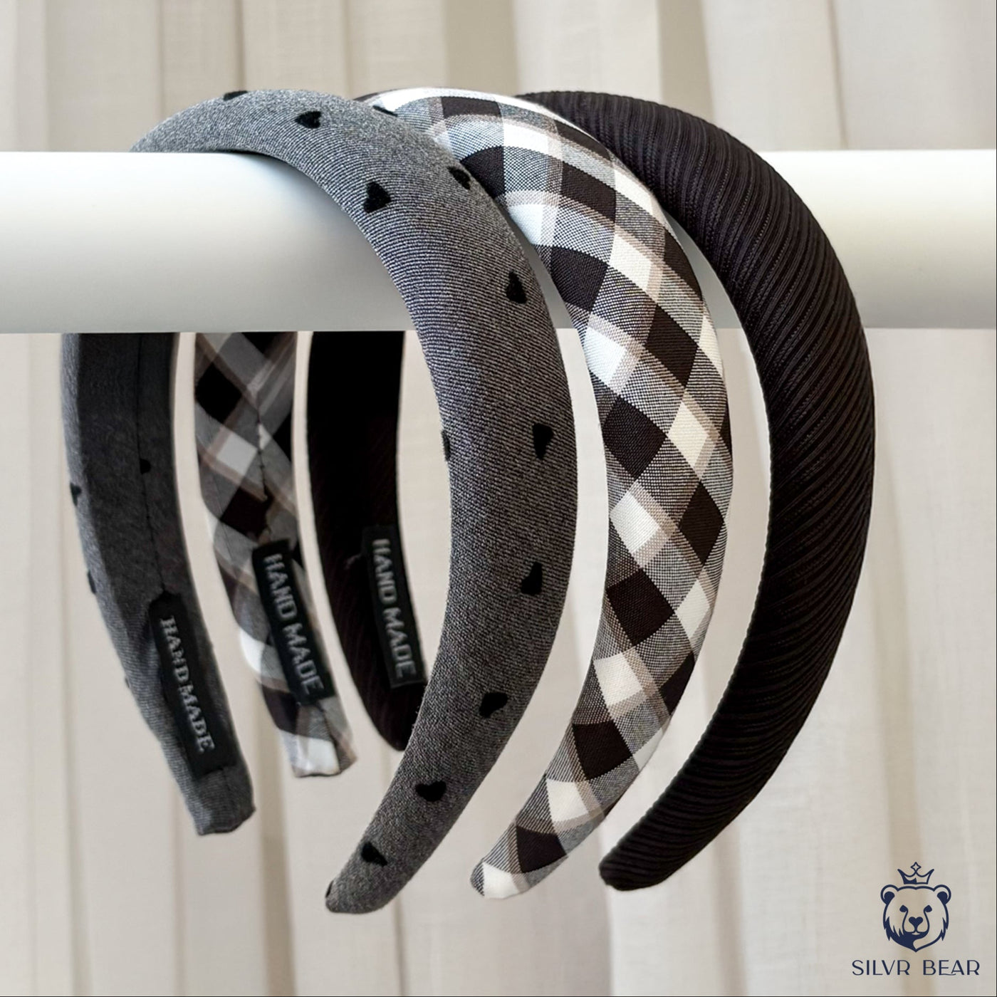 3 Korean Hairbands For Women - Monochrome Collection