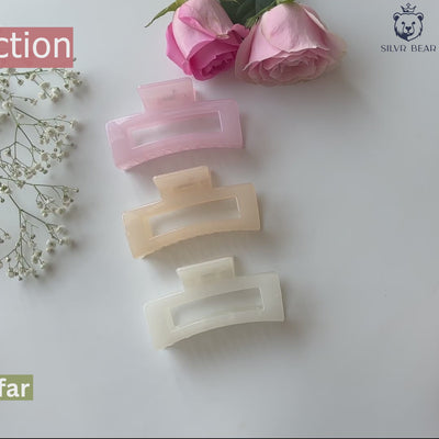 UNBREAKABLE HAIR CLAW CLIPS - SHIMMER RECTANGLE CLUTCHERS - WARM TONE