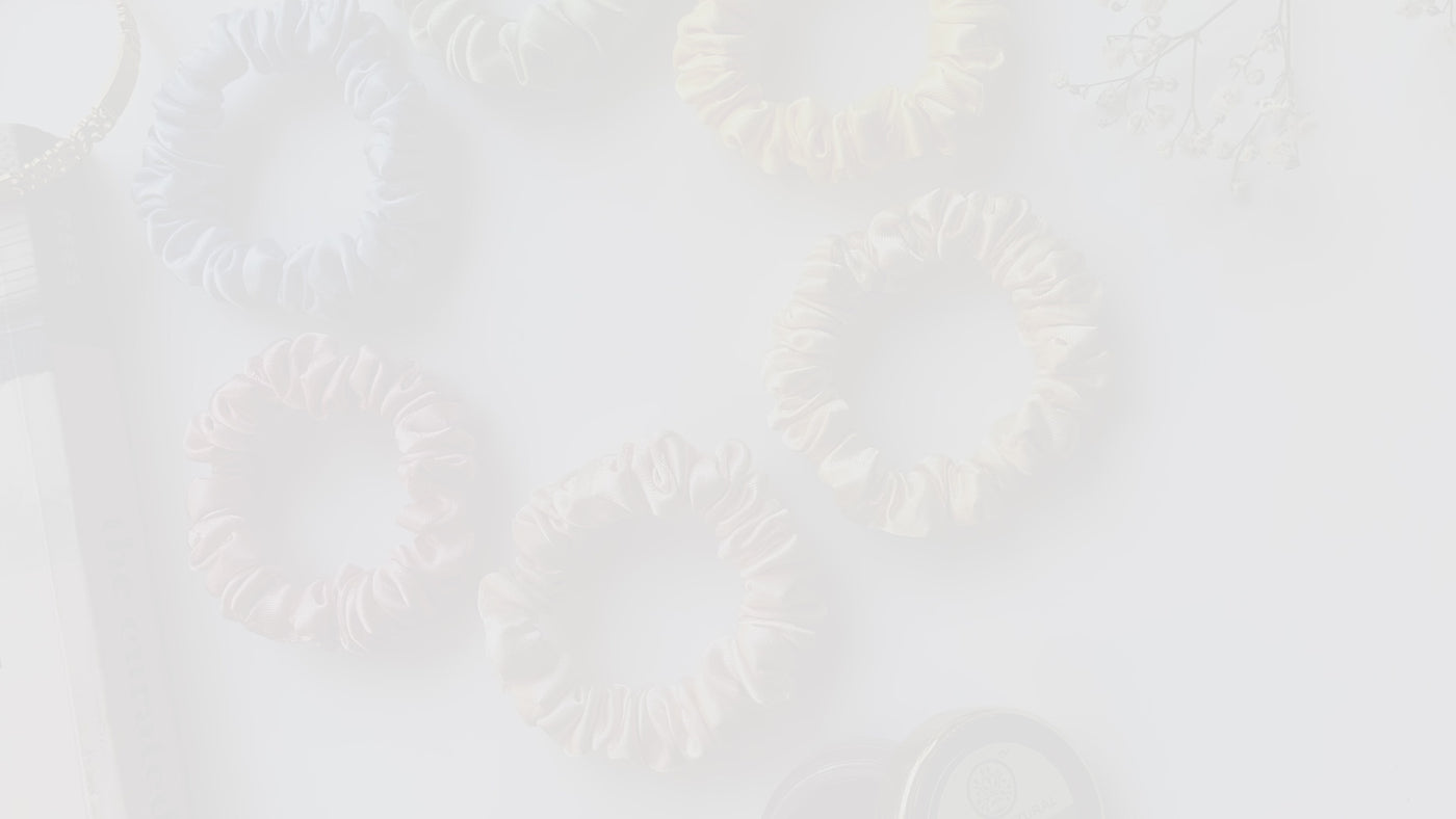 6 Luxury Satin Skinny Scrunchies - Pastel Shades