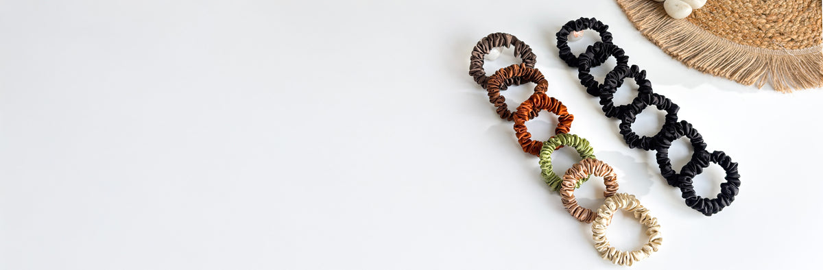 Earthy + Black skinny scrunchies combo — banner