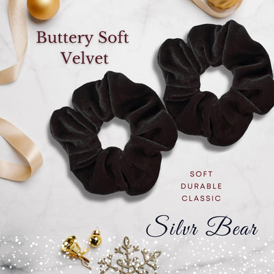 Soft Durable & Classic Black Soft Velvet Scrunchies