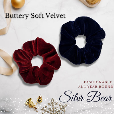 Luxury Scrunchies Satin & Velvet combo pack - silvrbear